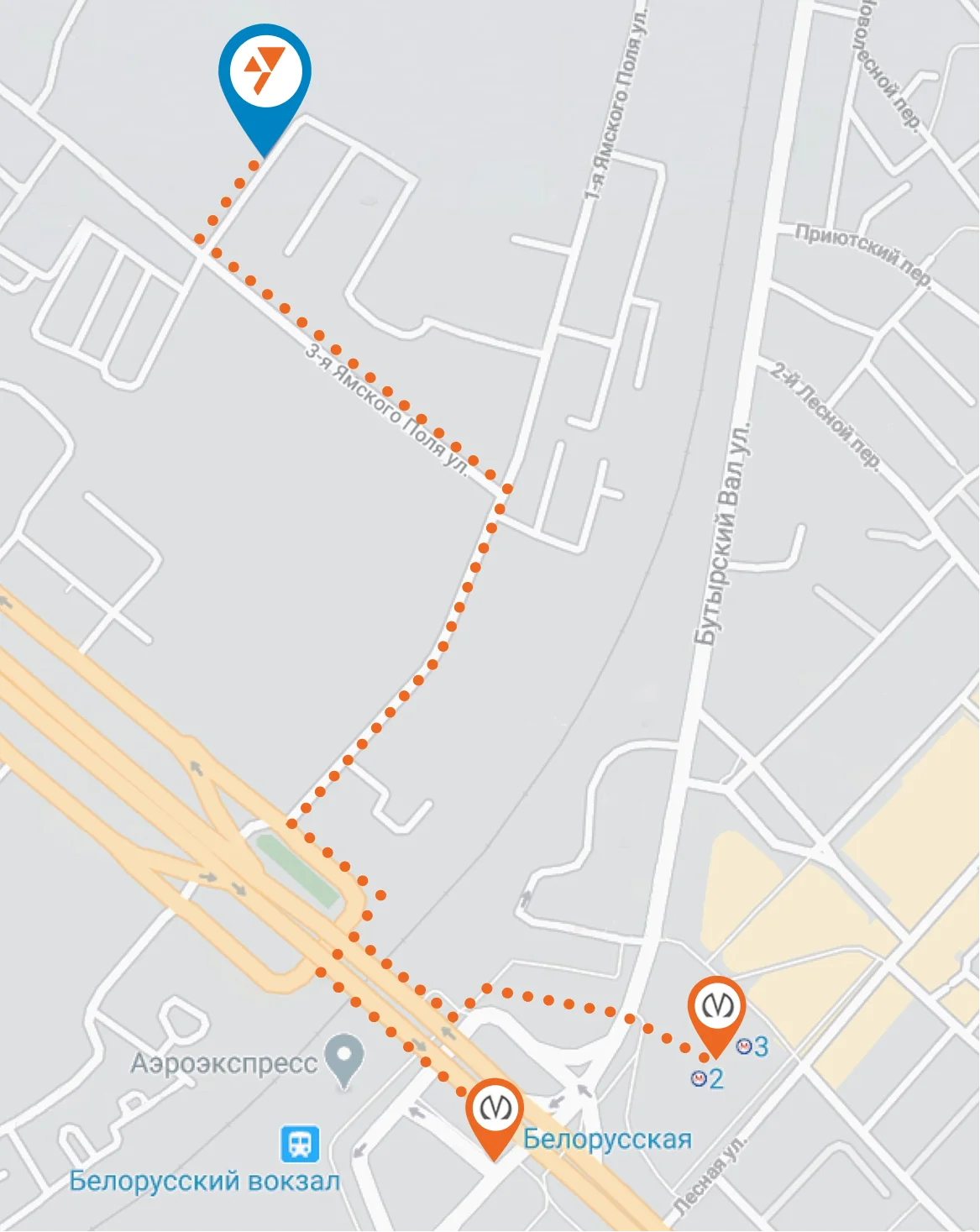 Путь до учебного центра в Москве